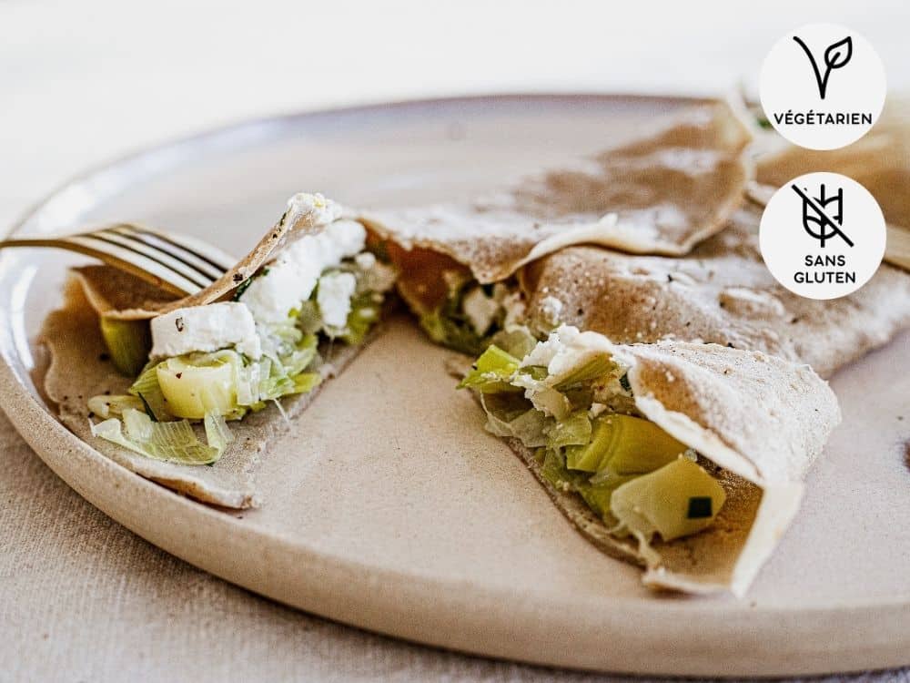 Photo de la recette Crêpes au sarrasin farcies aux poireaux & chèvre